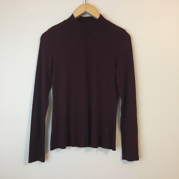 Harlowe & Graham Mockneck Long Sleeve Shirt Top - Picture 2 of 7